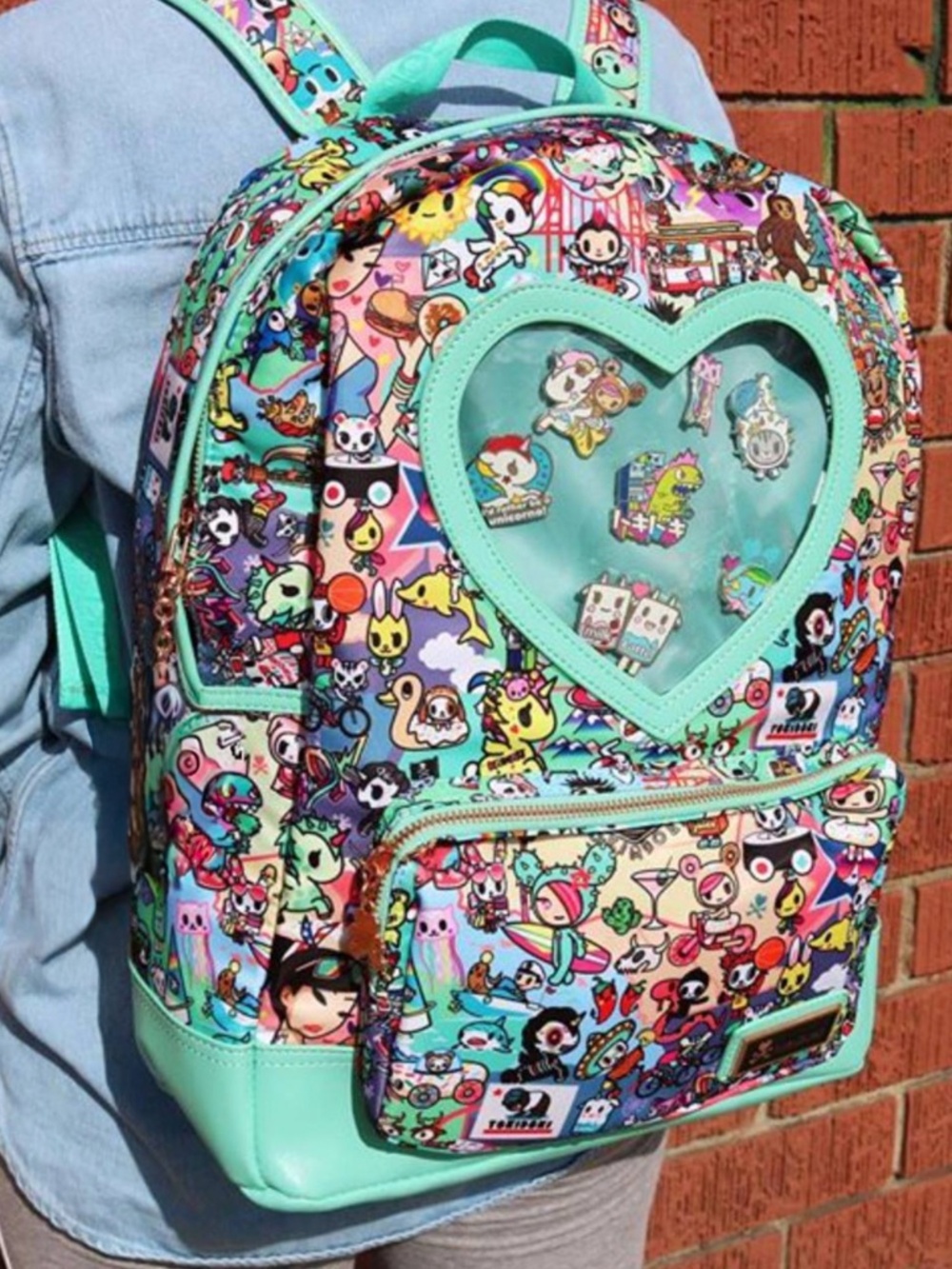 Tokidoki California Dreamin' Full Size Backpack Transparent Heart Bag Kawaii